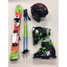Ski + Schuhe + Stöcke + Helm      (Skilänge bis max. 110 cm) 