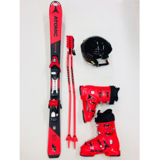 Ski + Schuhe + Stöcke + Helm (Skilänge 111 cm bis 150 cm)